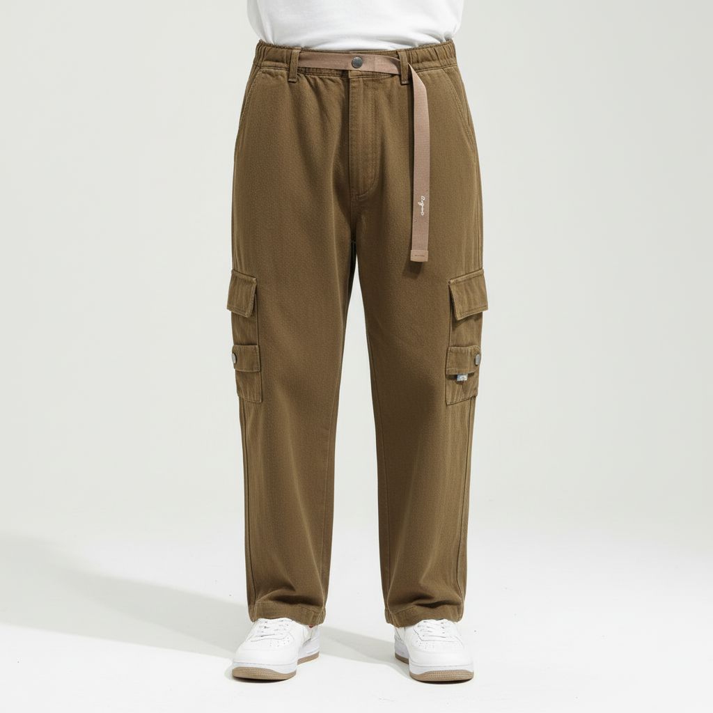 Men's Multi-Pocket Loose Cotton Cargo Trousers