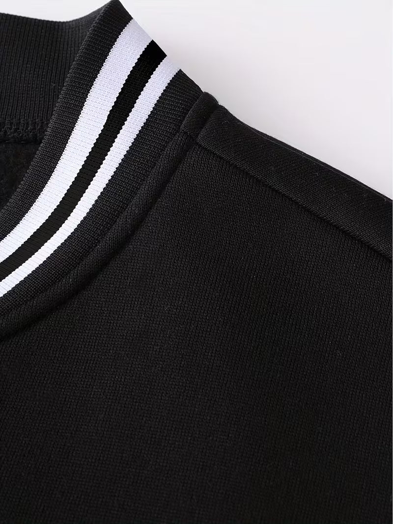 Men's Colour Block Zip-Up Baseball Jacket