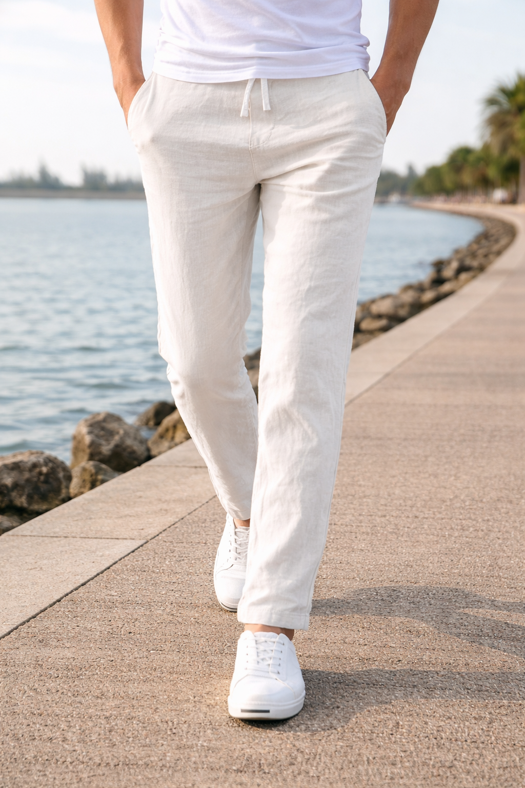 Men's Relaxed Everyday Cotton Drawstring Trousers