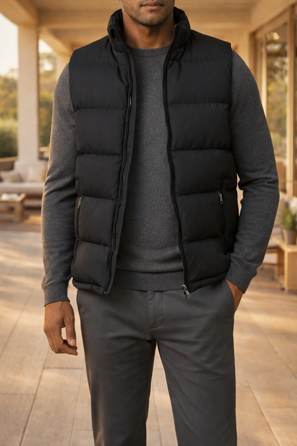 Men's Quilted Lightweight Zip Gilet