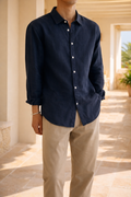 Men's Relaxed Linen Smart Casual Shirt