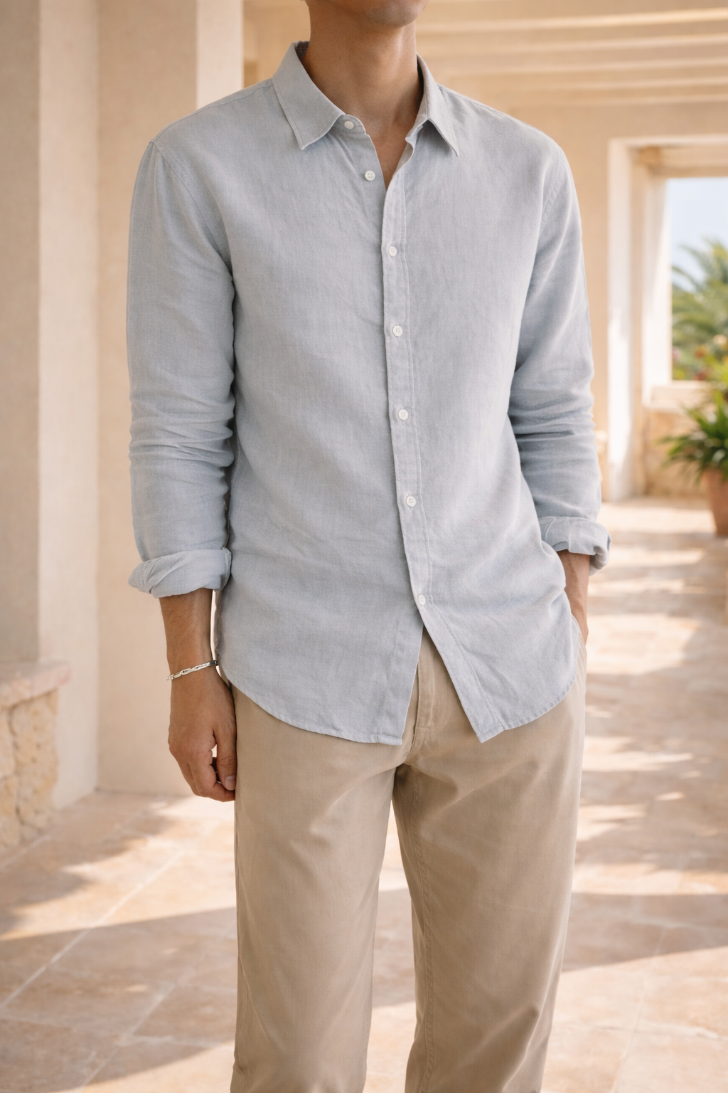 Men's Relaxed Linen Smart Casual Shirt