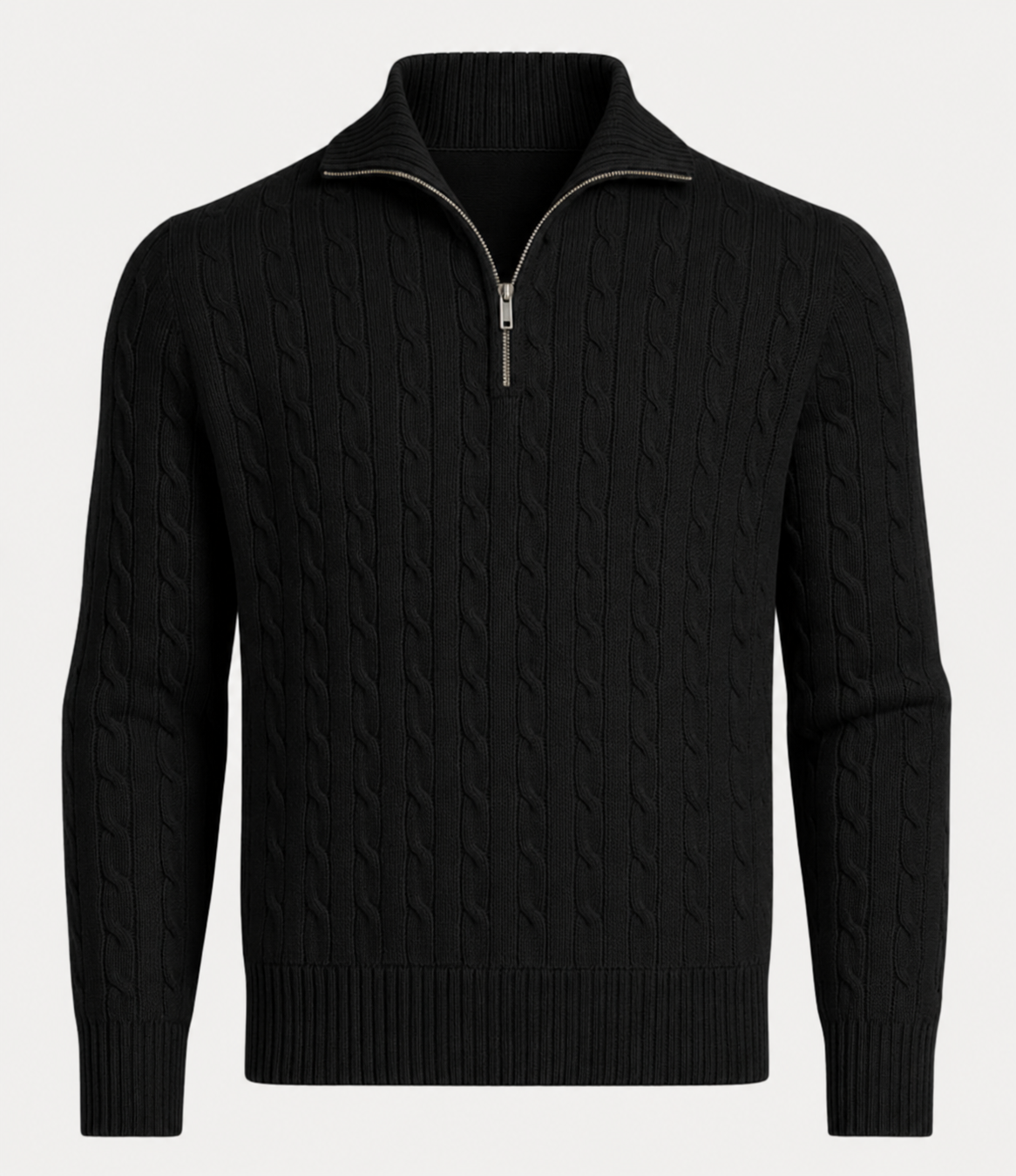 Men's Smart Textured Cable Knit Half-Zip Pullover