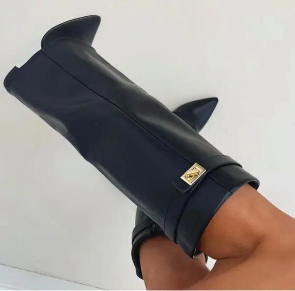 Women's Slim-Heel Tall Leather Boots