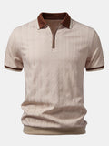 Men's Tailored Fit Quarter-Zip Textured Polo