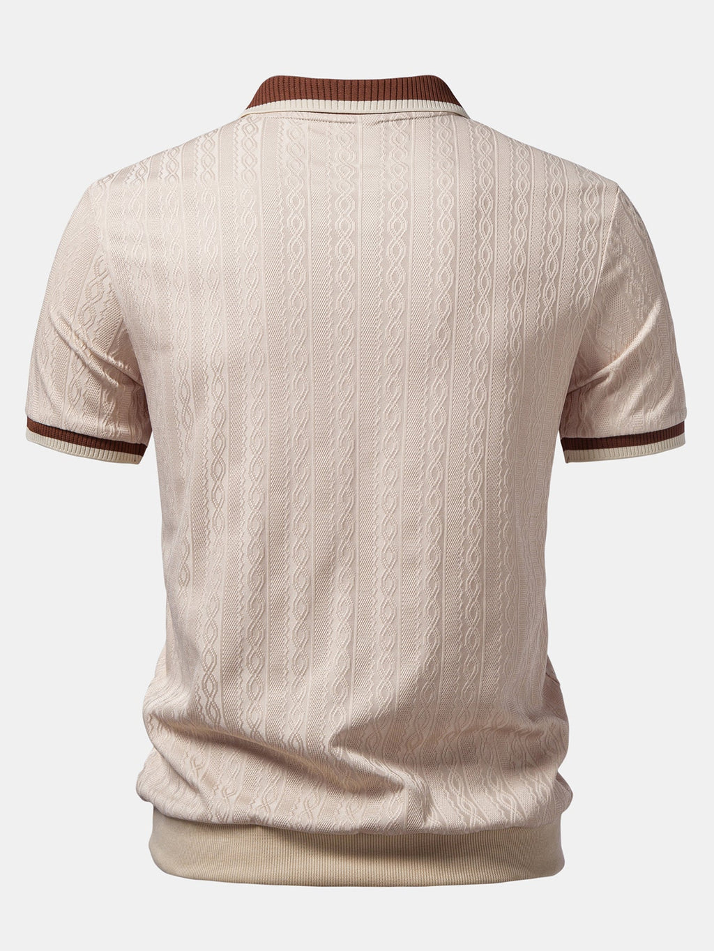 Men's Tailored Fit Quarter-Zip Textured Polo
