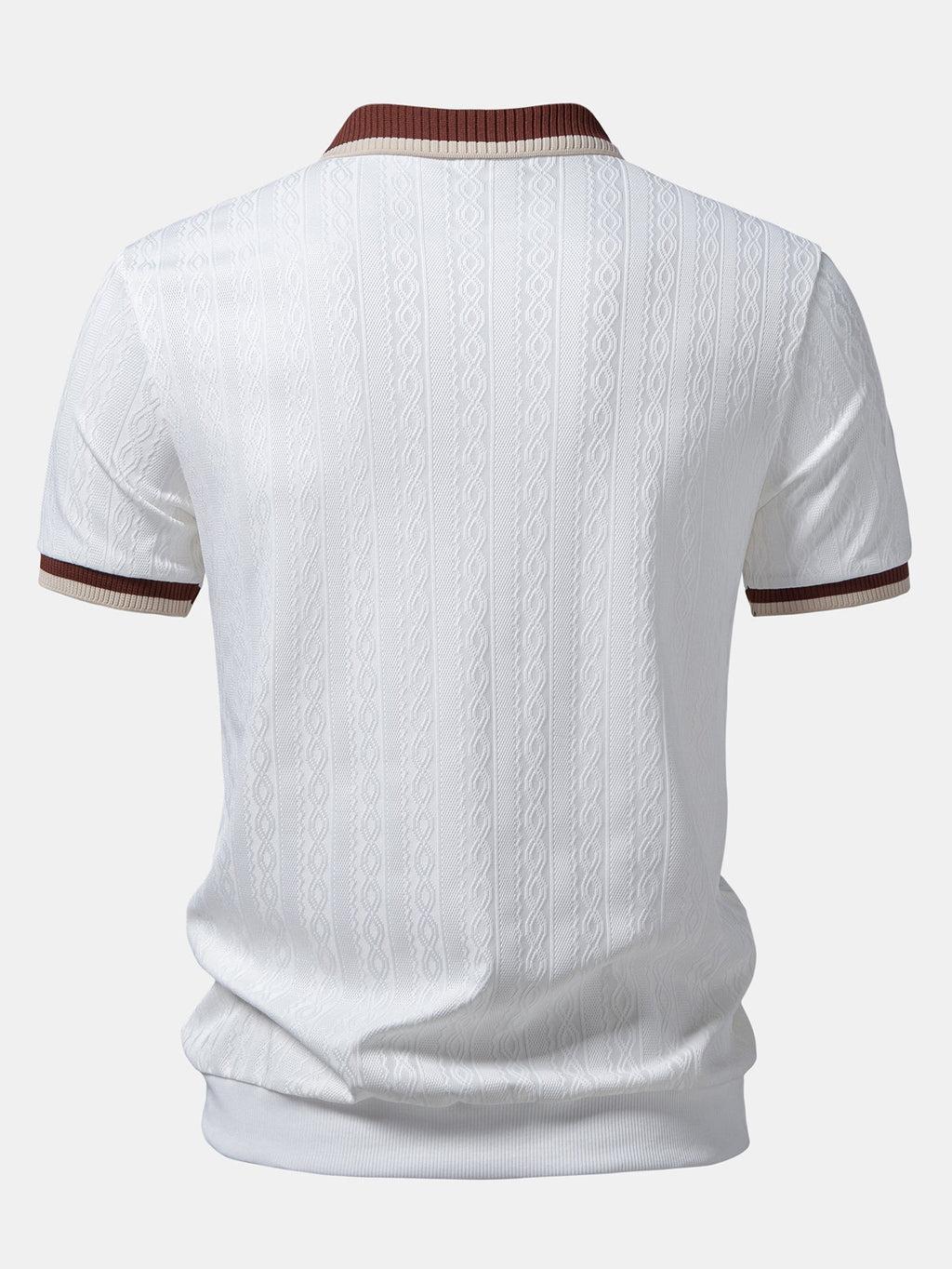 Men's Tailored Fit Quarter-Zip Textured Polo