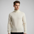 Men's Ribbed Fine Knit Roll Neck Pullover