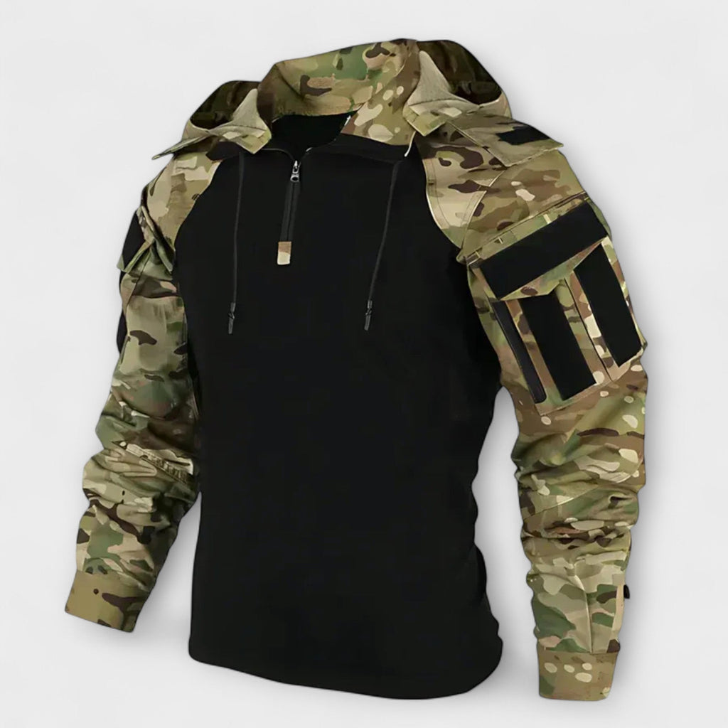 Men's Outdoor Half-Zip Hooded Tactical Top