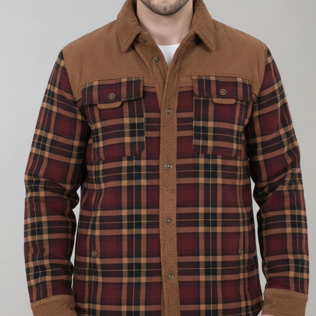 Men's Warm Fleece-Lined Flannel Jacket