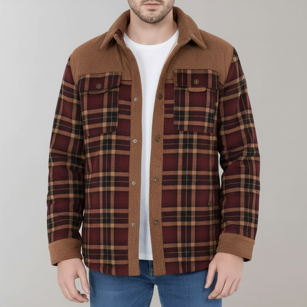 Men's Warm Fleece-Lined Flannel Jacket