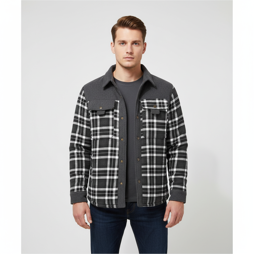 Men's Warm Fleece-Lined Flannel Jacket