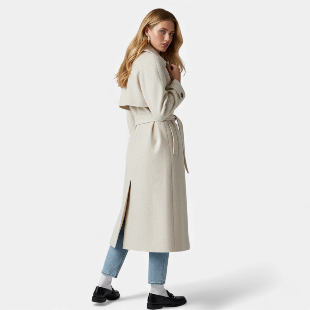Women's Classic Mid-Length Belted Topcoat