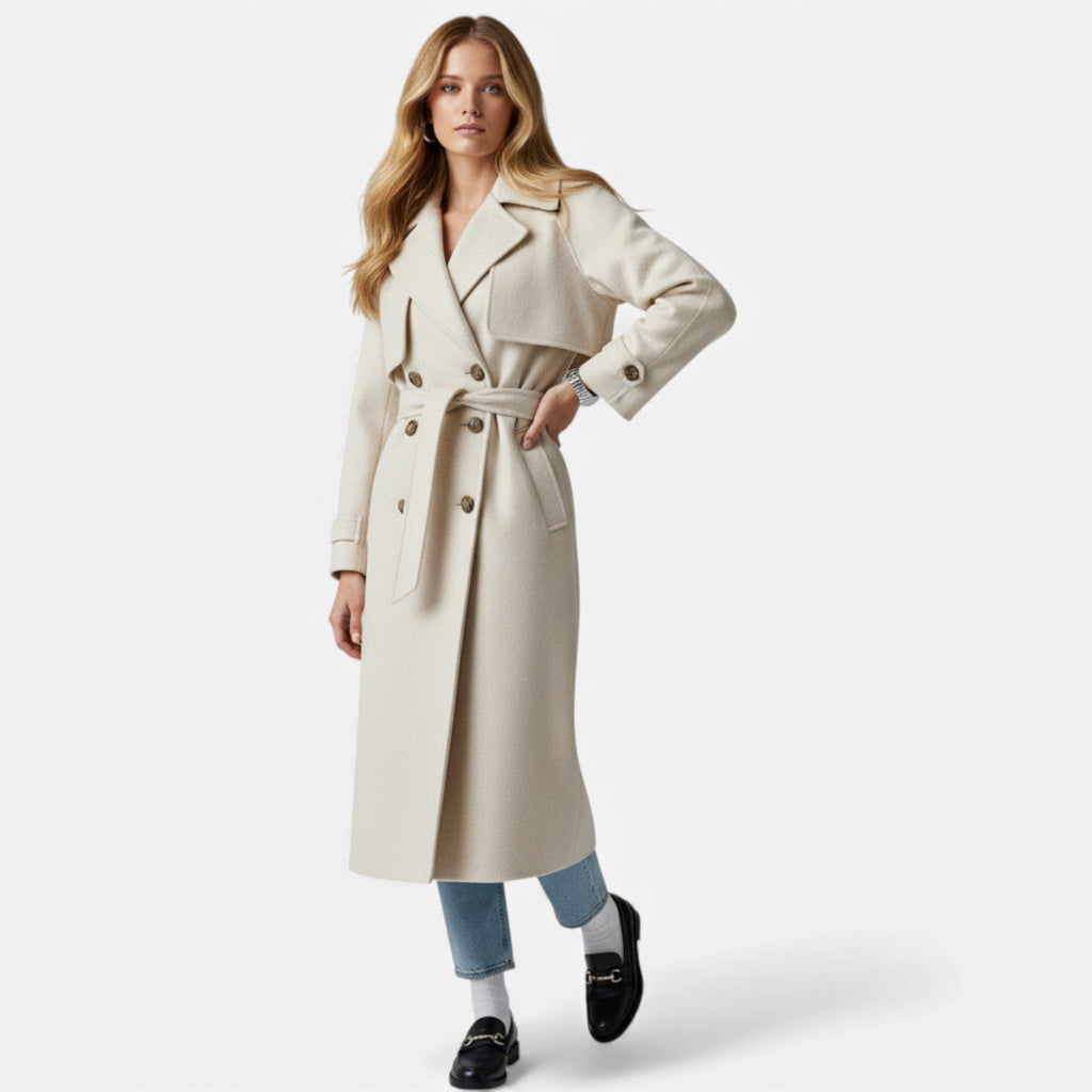 Women's Classic Mid-Length Belted Topcoat