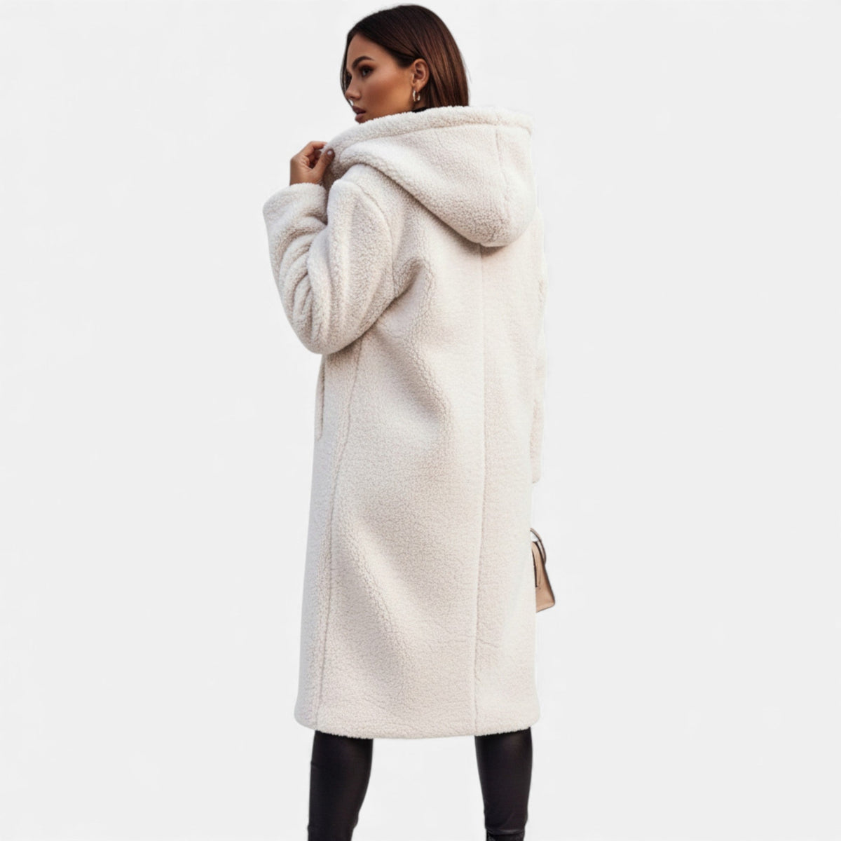 Women's Plush Longline Faux Fleece Coat