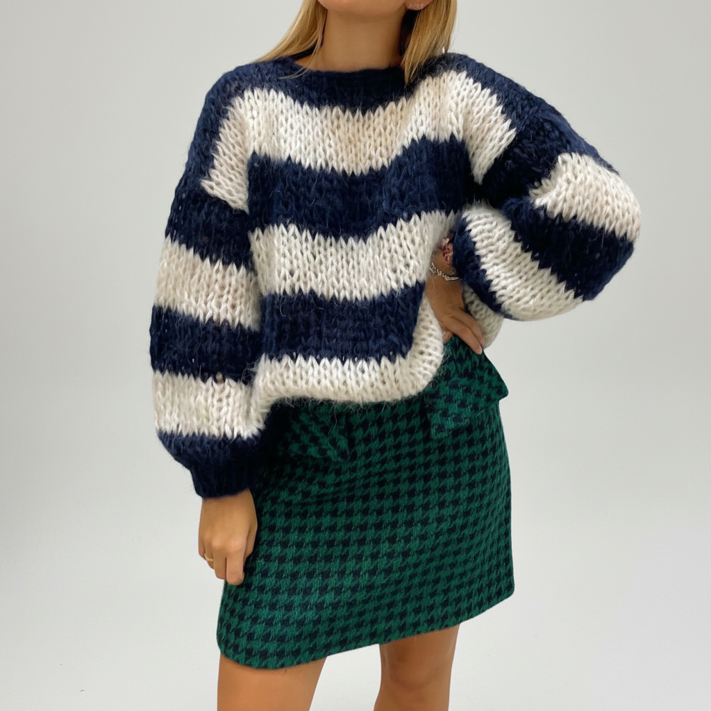 Women's Wide-Stripe Chunky Knit Pullover