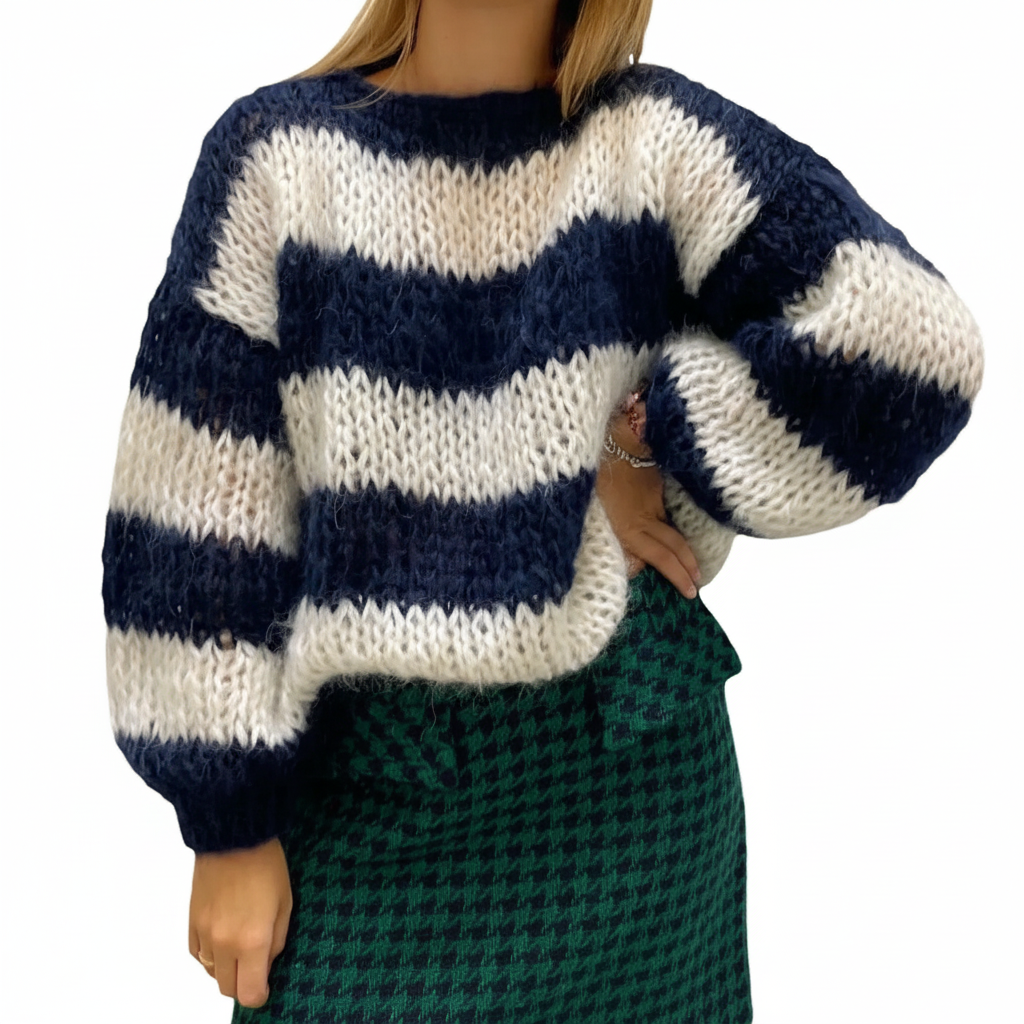 Women's Wide-Stripe Chunky Knit Pullover