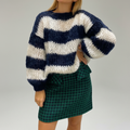 Women's Wide-Stripe Chunky Knit Pullover