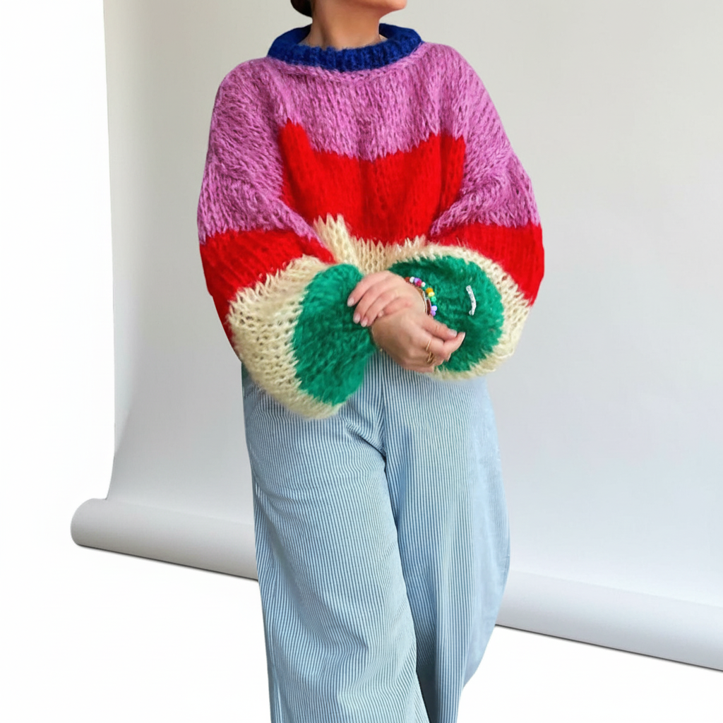 Women's Wide-Stripe Chunky Knit Pullover