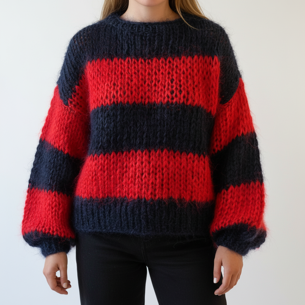 Women's Wide-Stripe Chunky Knit Pullover