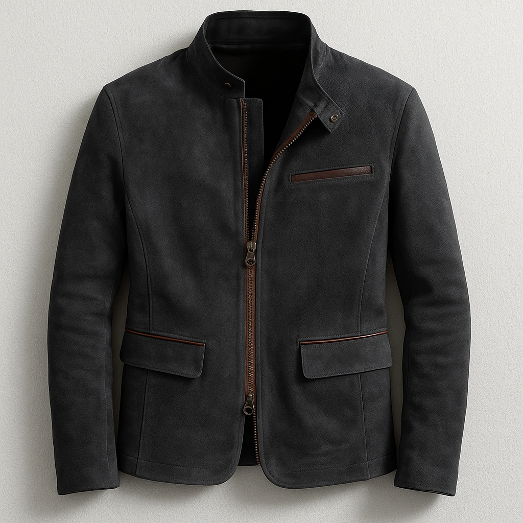 Men's Smart Zip-Through Stand Collar Jacket