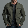 Men's Vintage Stand Collar Zip Jacket