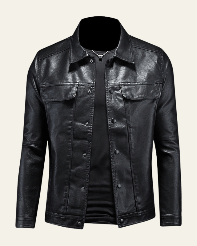 Men's Regular-Fit Popper-Front Biker Jacket