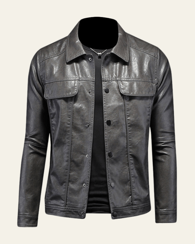 Men's Regular-Fit Popper-Front Biker Jacket