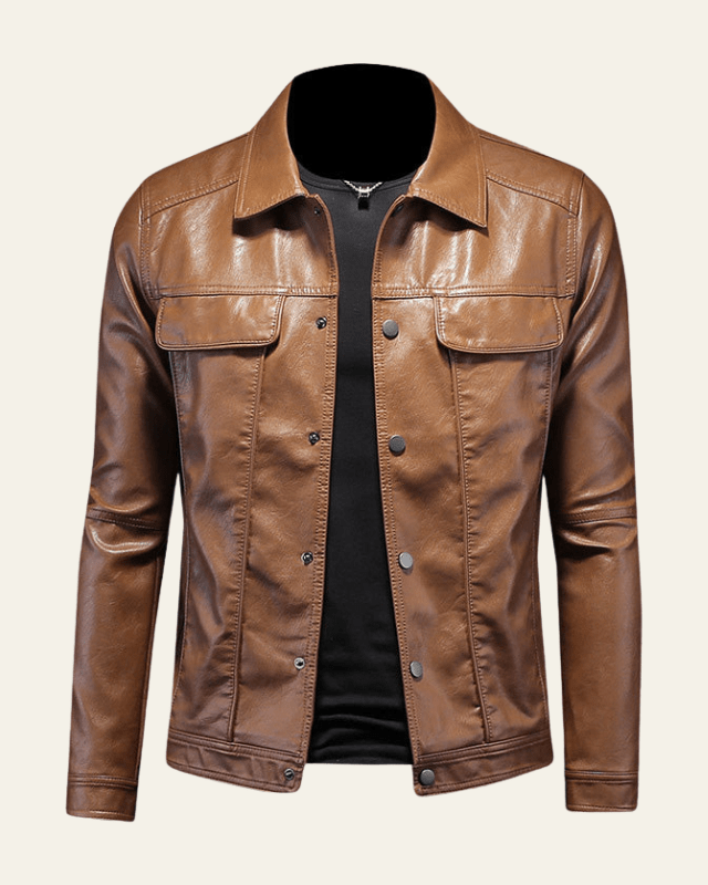 Men's Regular-Fit Popper-Front Biker Jacket