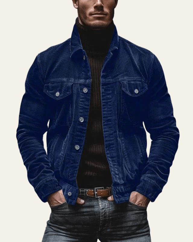 Men's Regular Fit Cord Trucker Jacket