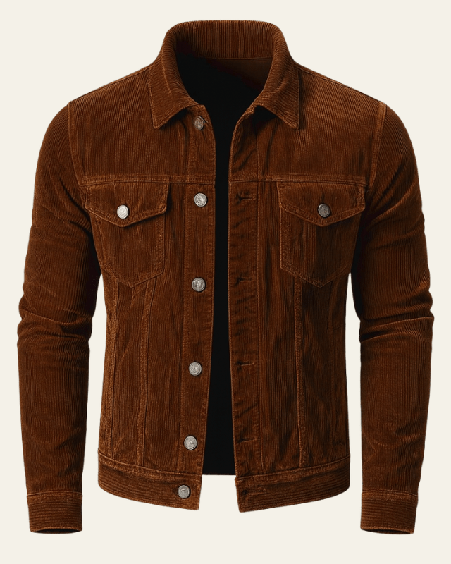 Men's Regular Fit Cord Trucker Jacket