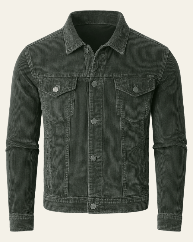 Men's Regular Fit Cord Trucker Jacket