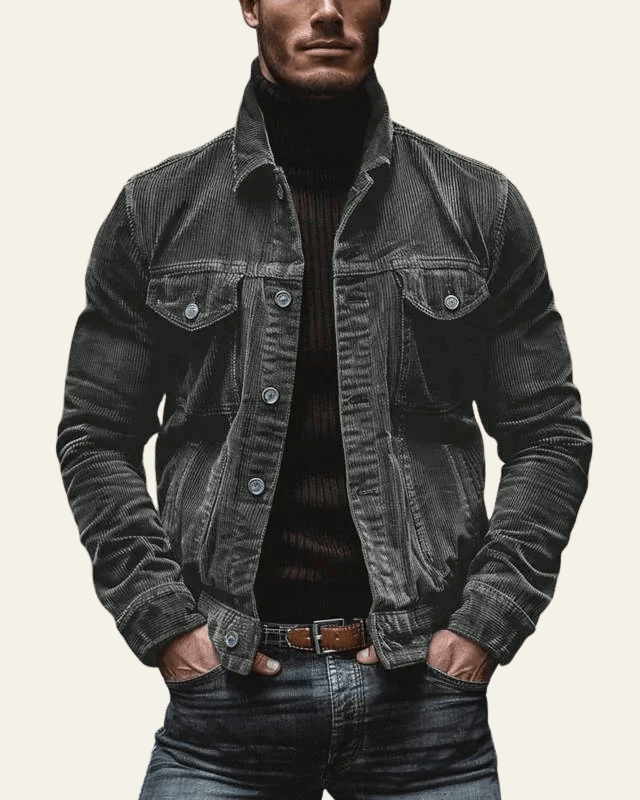 Men's Regular Fit Cord Trucker Jacket