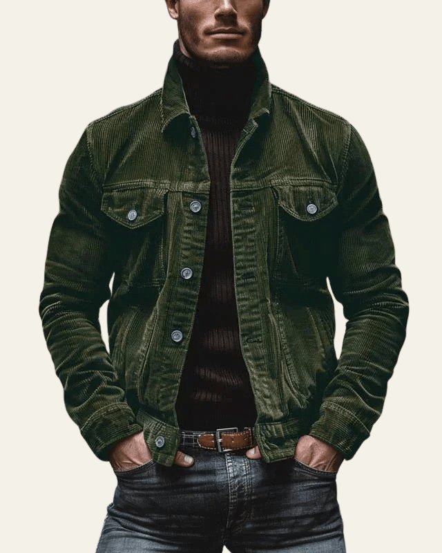 Men's Regular Fit Cord Trucker Jacket