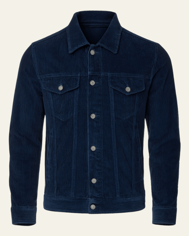 Men's Regular Fit Cord Trucker Jacket