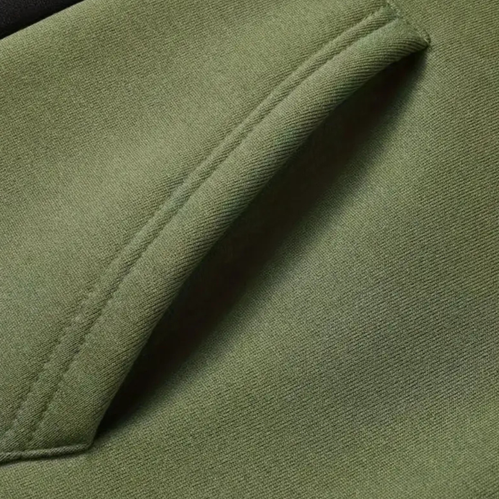 Men's Contrast Panel Overhead Hooded Top