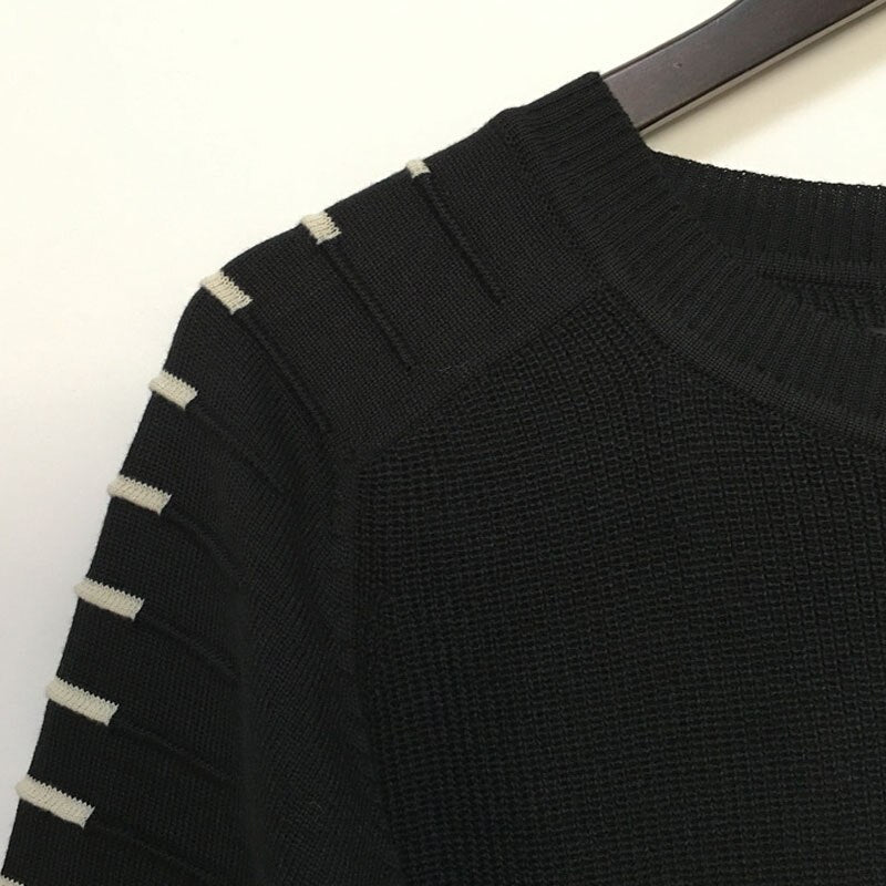 Men's Printed Raglan Sleeve Slim Knit Pullover