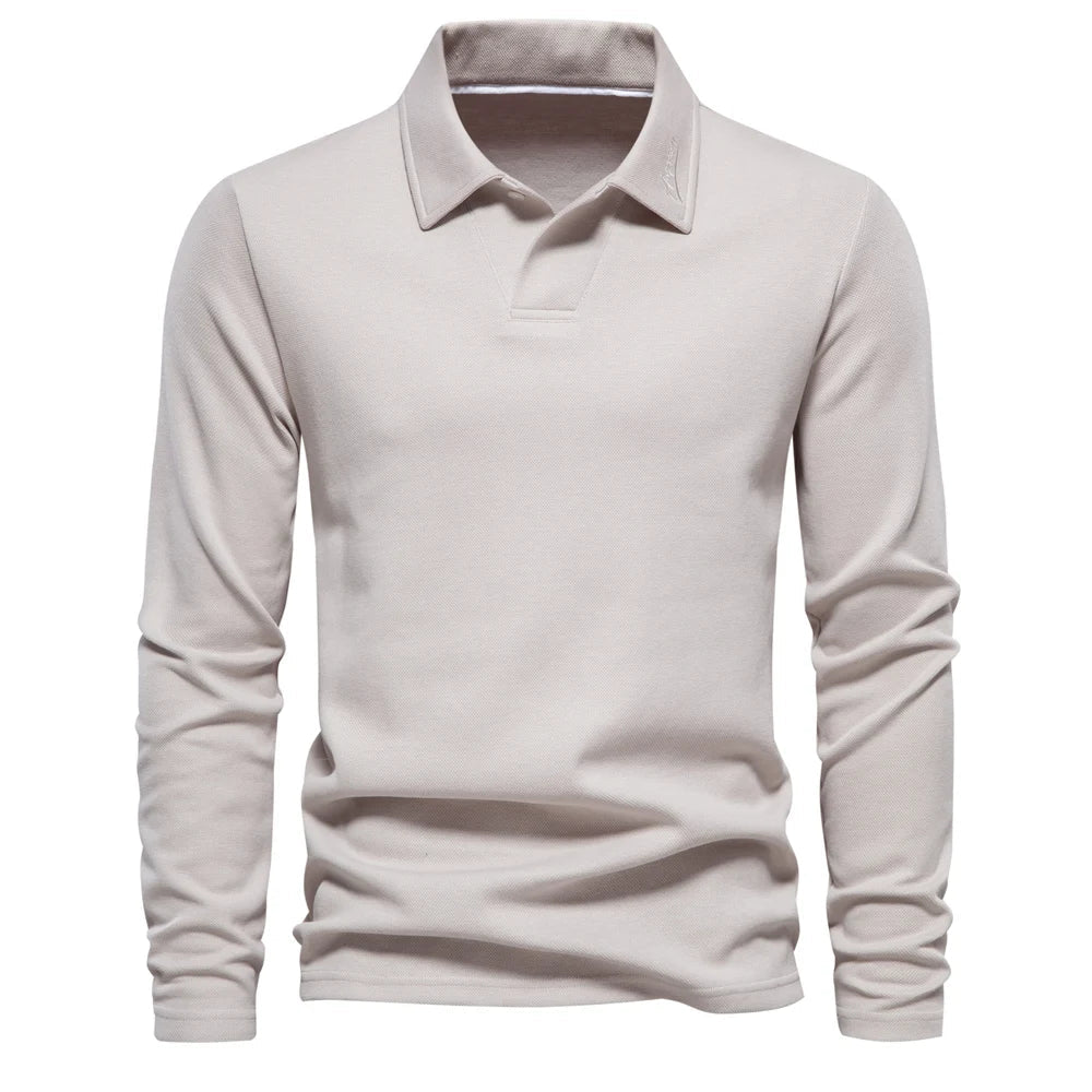 Men's Open Collar Fine Knit Polo