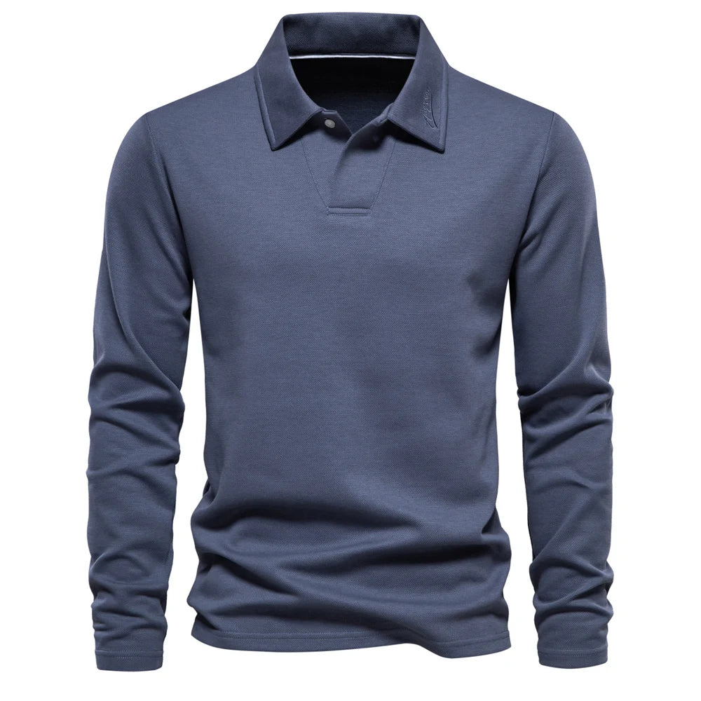 Men's Open Collar Fine Knit Polo