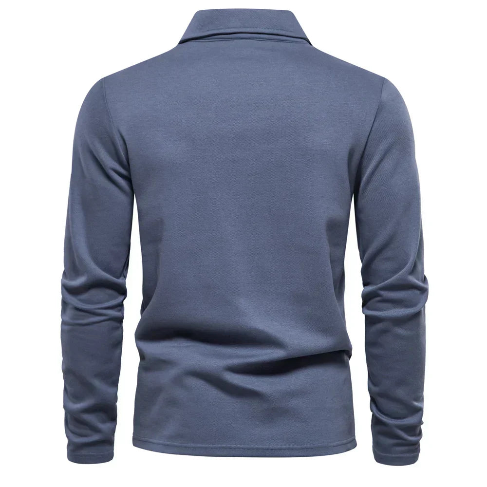 Men's Open Collar Fine Knit Polo