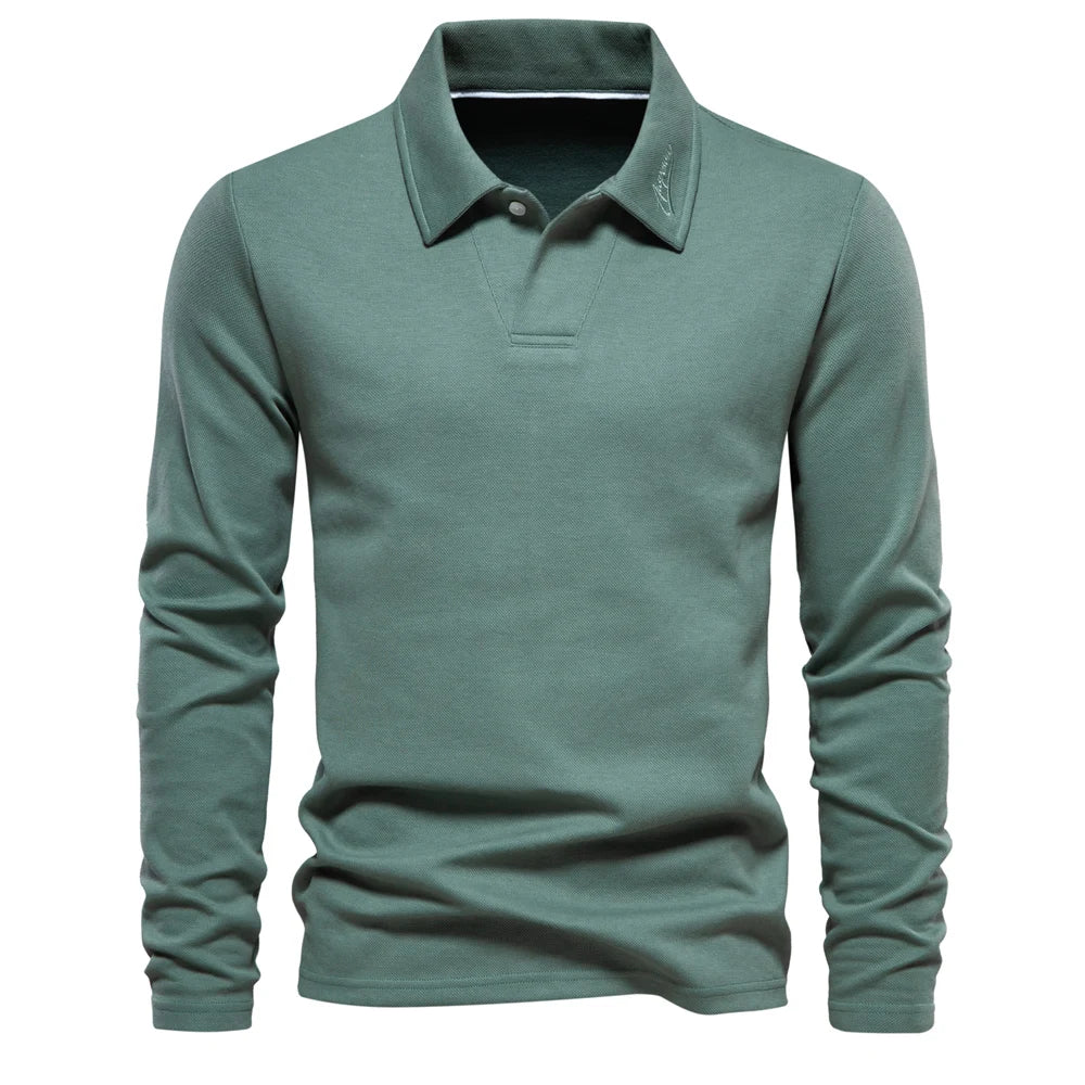 Men's Open Collar Fine Knit Polo