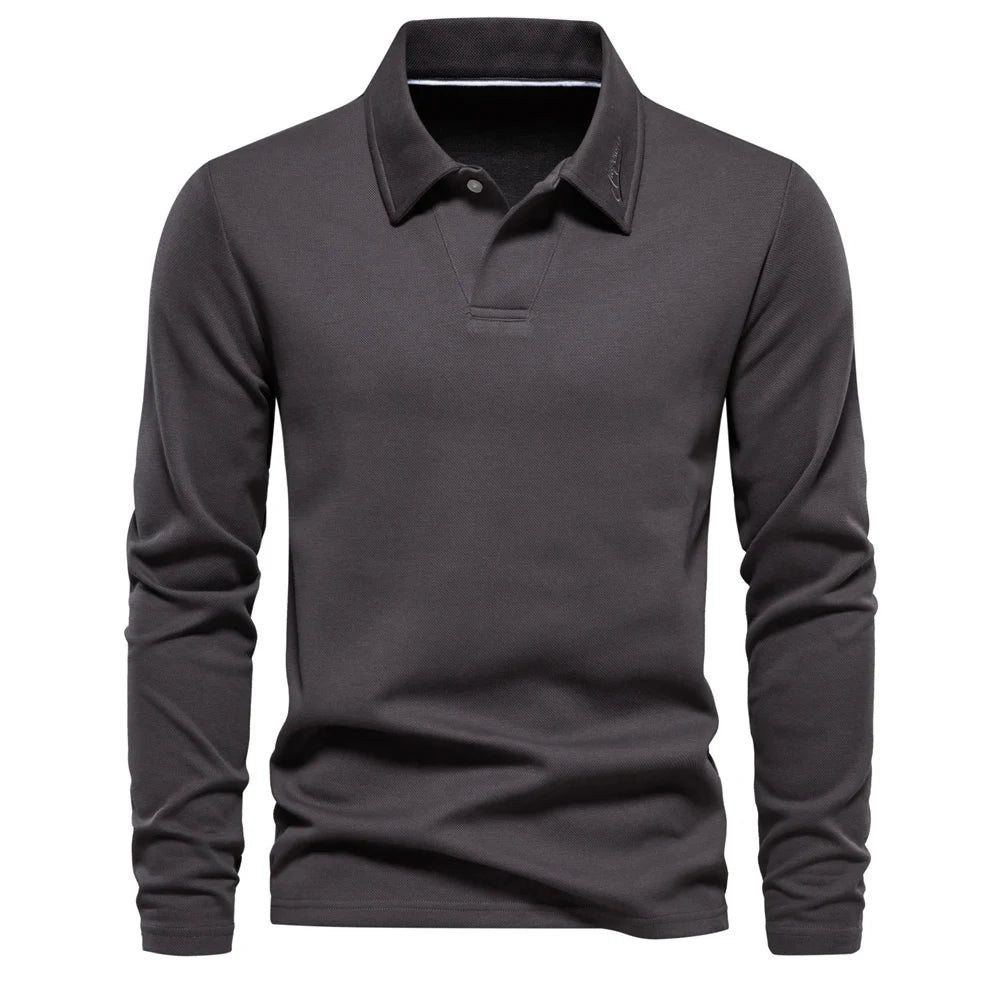 Men's Open Collar Fine Knit Polo