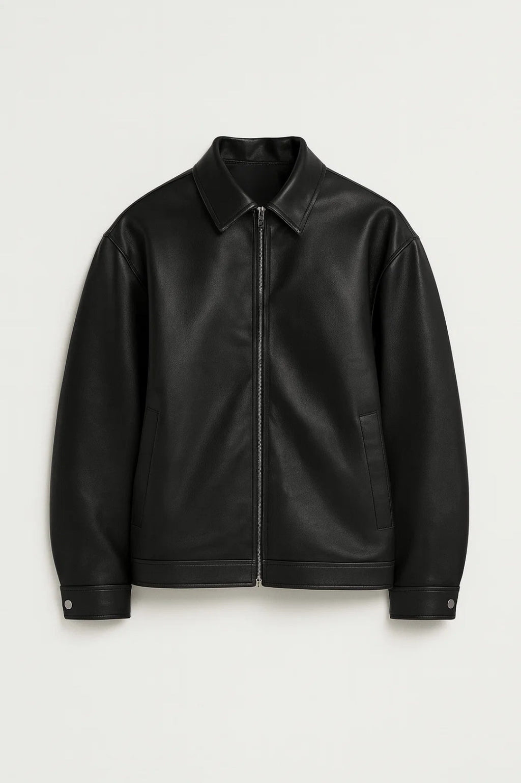 Men's Oversized Classic Collar Biker Jacket