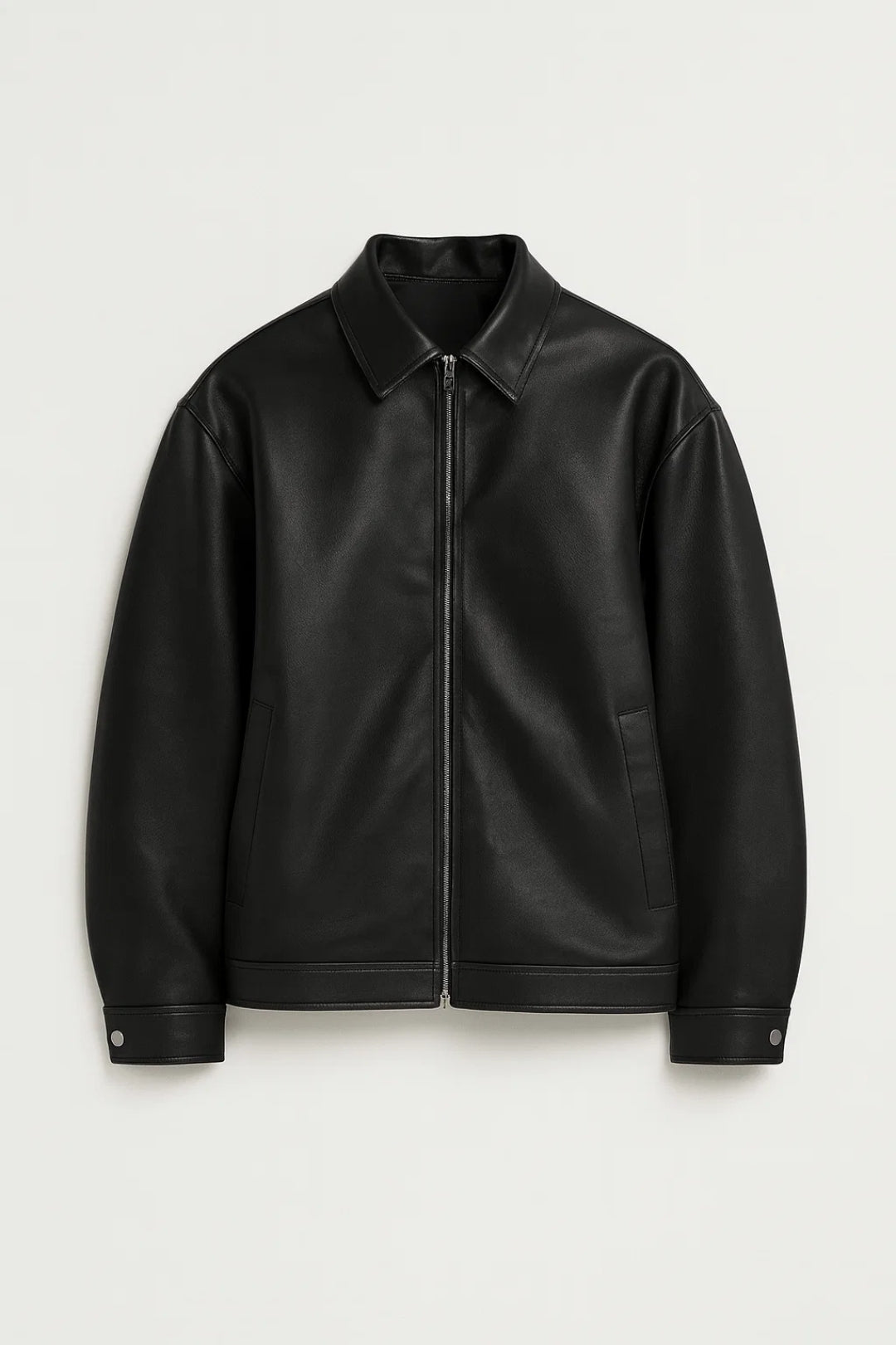 Men's Oversized Classic Collar Biker Jacket