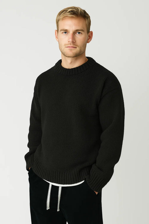 Men's Casual Oversized Knitted Crew Neck Pullover