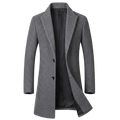 Men's Mid-Length Tweed Formal Overcoat