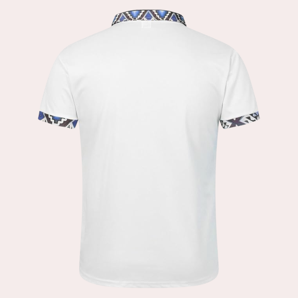 Men's Slim-Fit Embroidered Pattern Polo
