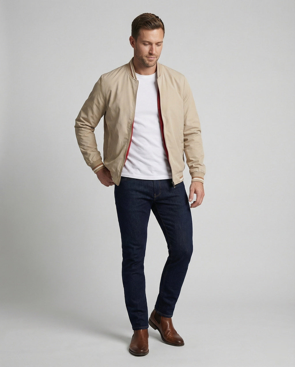 Men's Lightweight Water-Resistant Nylon Blouson