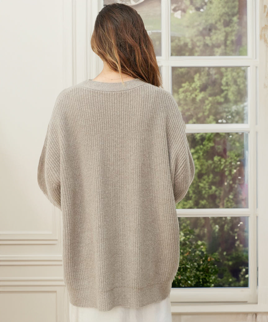 Women's Oversized Soft Button-Through Cardigan