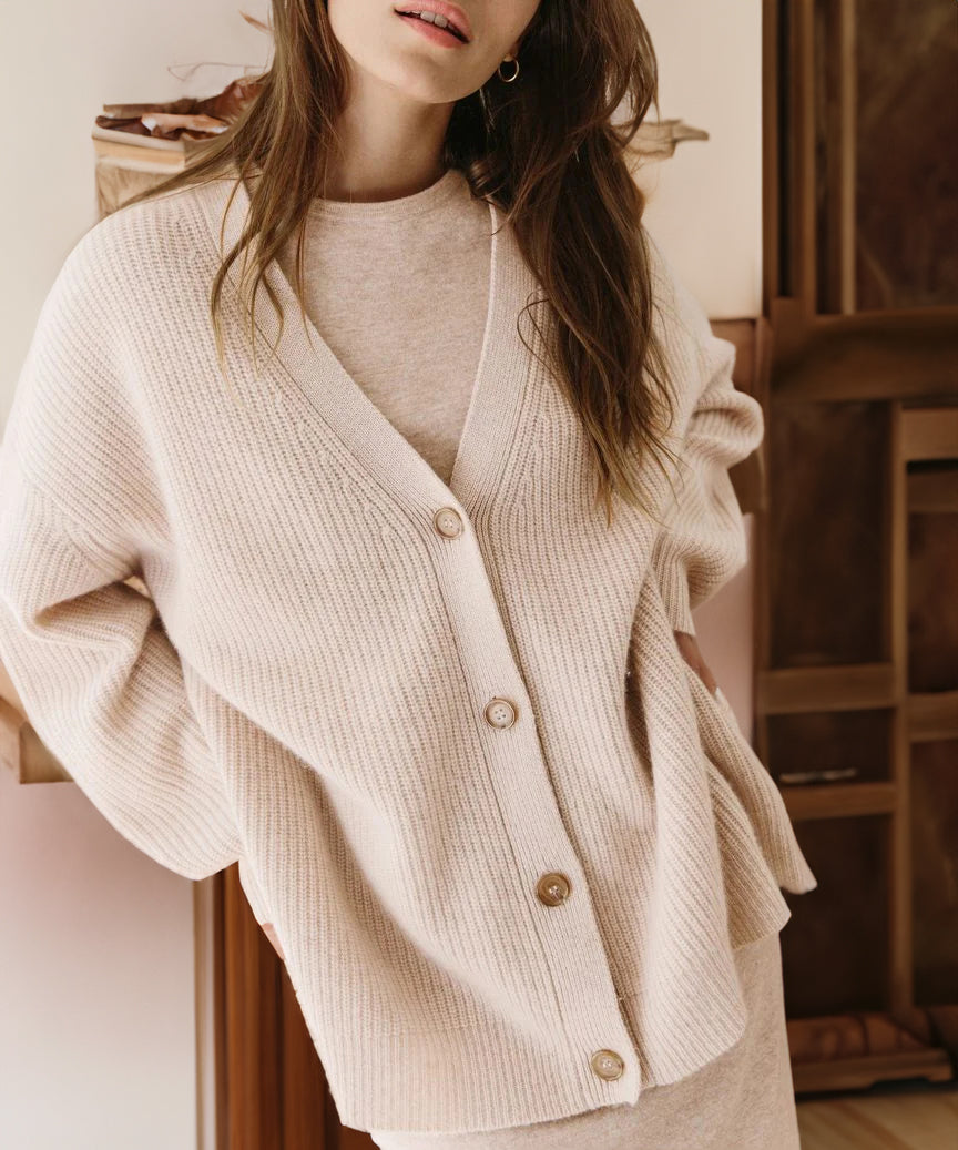 Women's Oversized Soft Button-Through Cardigan